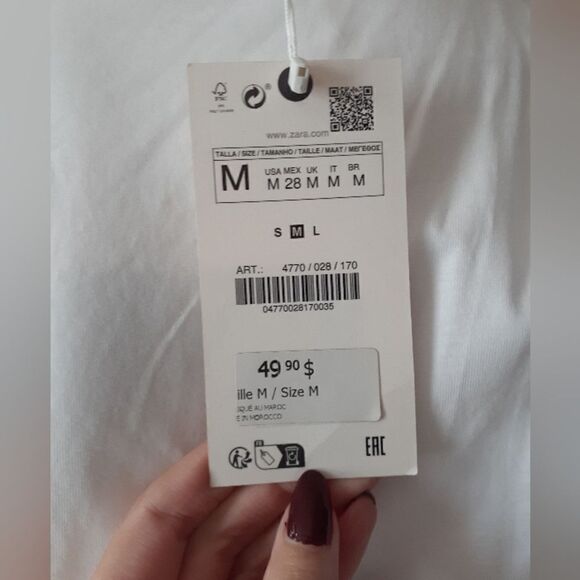 NWT Zara Cotton Blend Colourblock Midi Dress - Picture 15 of 15